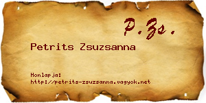 Petrits Zsuzsanna névjegykártya